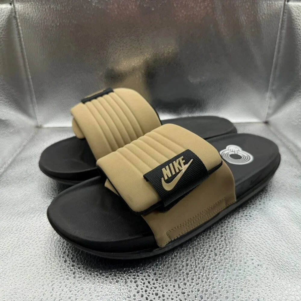 Size 8 Nike Offcourt Adjust Black Khaki Mens Comfort Slip On‎ Slide DQ9624-004